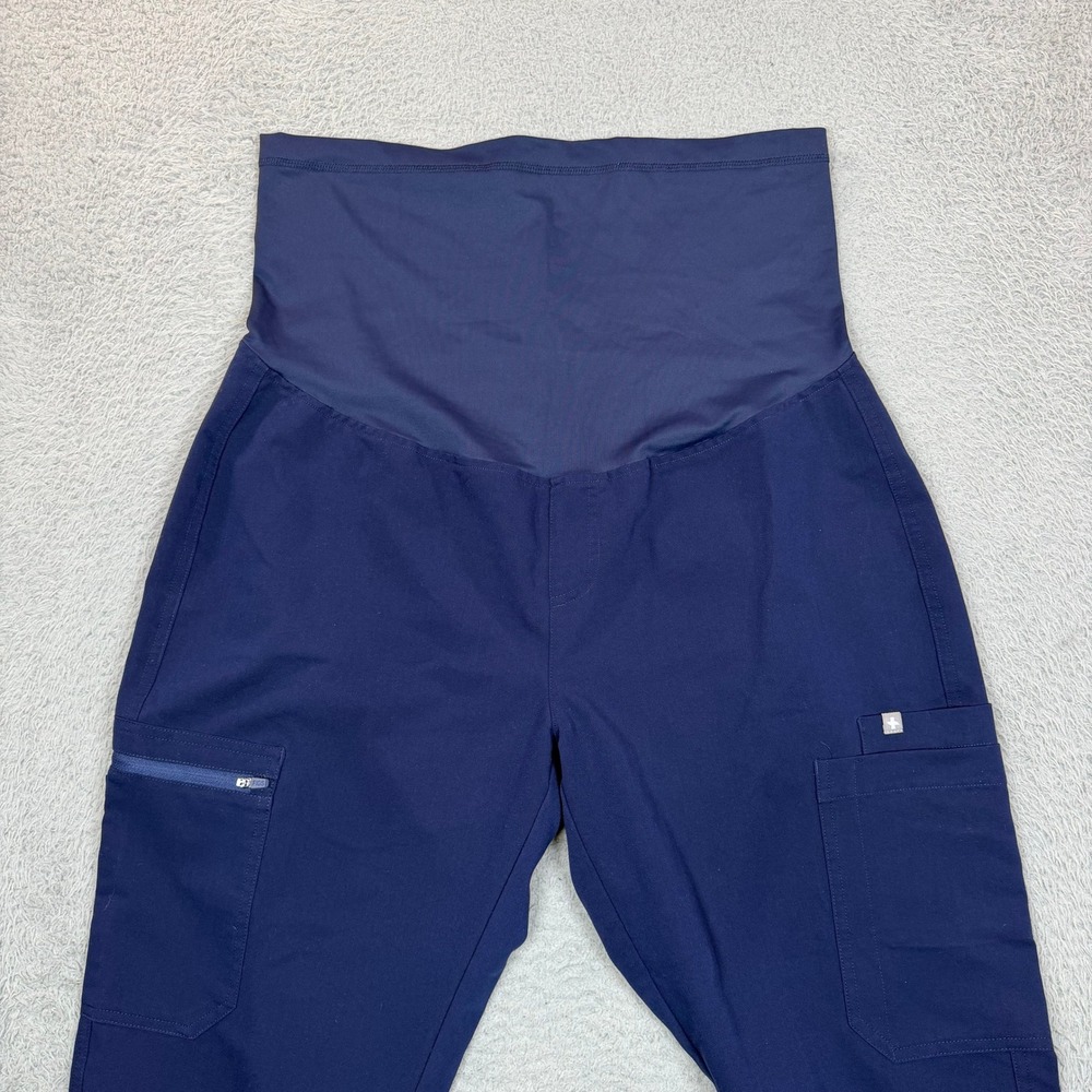 FIGS Technical Collection Maternity Cargo Scrub Pants Navy Blue Large W21SW2035